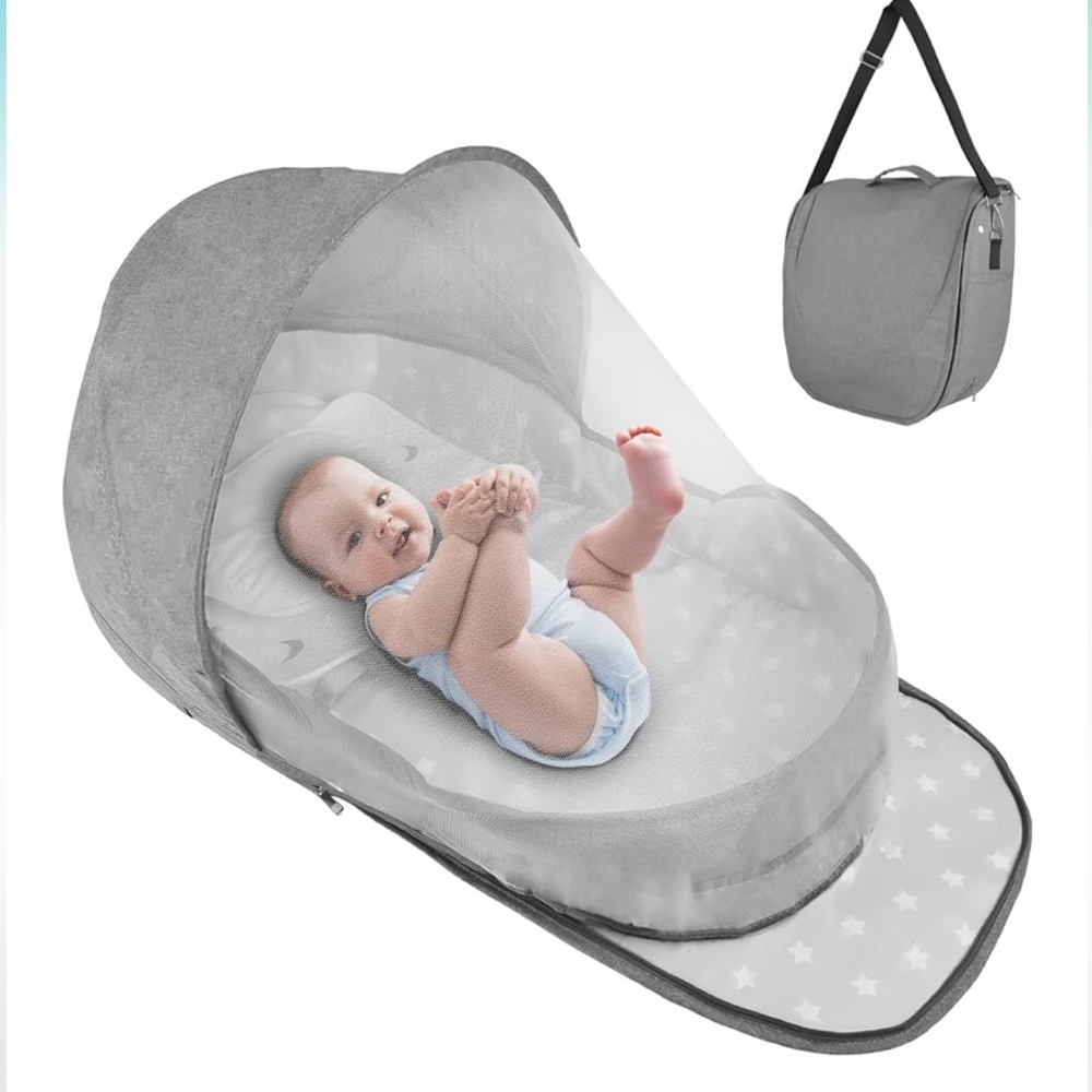 Gray Baby Travel Bassinet
